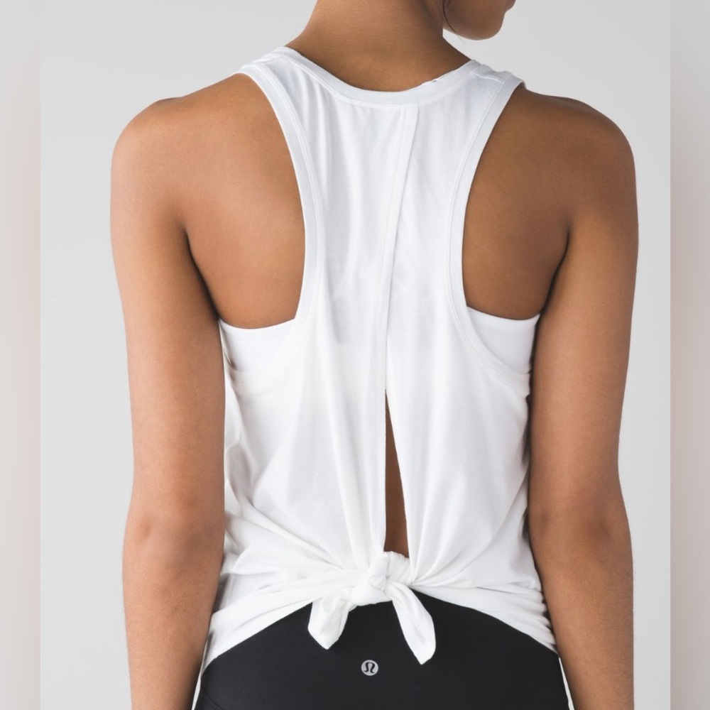 NWOT Lululemon all tied up tank top in white size 2 never worn!